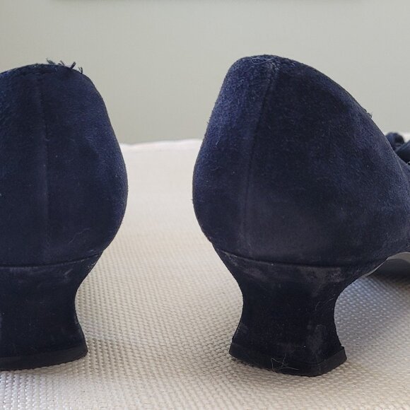 Stuart Weitzman Navy Suede Pumps Size 8M - Picture 8 of 10